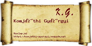 Komjáthi Györgyi névjegykártya