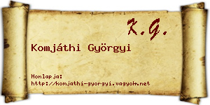 Komjáthi Györgyi névjegykártya